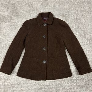 Lafayette 148 New York Jacket Womens 4 Brown Alpaca Blend Button Blazer *Hole*